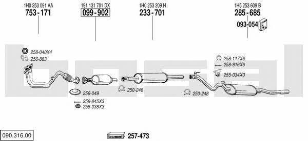 Bosal 090.316.00 Exhaust system 09031600