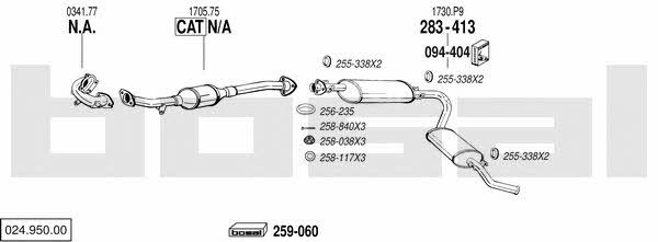 Bosal 024.950.00 Exhaust system 02495000 02495000 Bosal Exhaust system