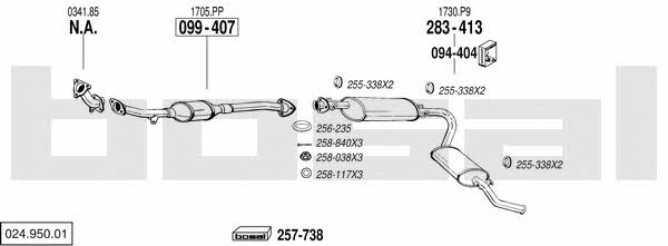 Bosal 024.950.01 Exhaust system 02495001 02495001 Bosal Exhaust system