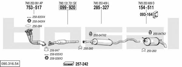 Bosal 090.316.54 Exhaust system 09031654