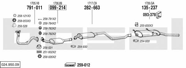  024.950.09 Exhaust system 02495009