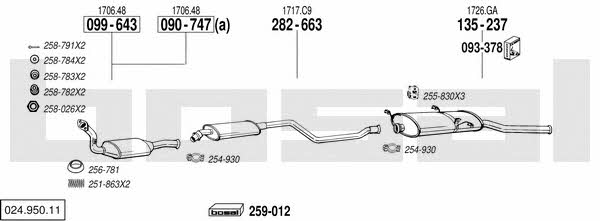  024.950.11 Exhaust system 02495011