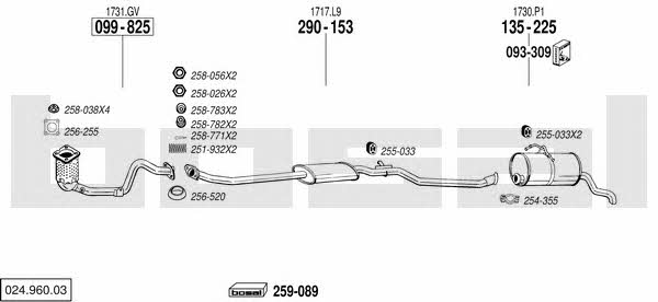  024.960.03 Exhaust system 02496003