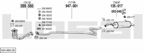 Bosal 024.960.05 Exhaust system 02496005