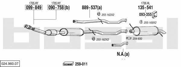  024.960.07 Exhaust system 02496007