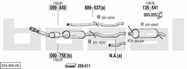 Bosal 024.960.08 Exhaust system 02496008
