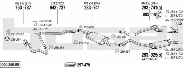 Bosal 090.395.55 Exhaust system 09039555 09039555 Bosal Exhaust system