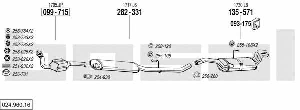 Bosal 024.960.16 Exhaust system 02496016