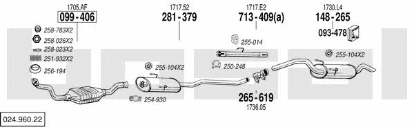Bosal 024.960.22 Exhaust system 02496022
