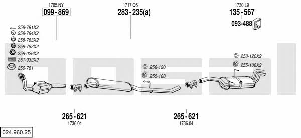  024.960.25 Exhaust system 02496025