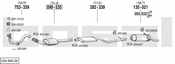 Bosal 024.960.26 Exhaust system 02496026 02496026 Bosal Exhaust system