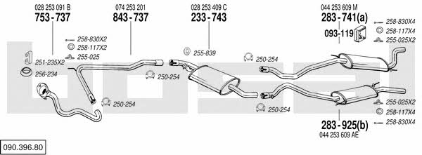 Bosal 090.396.80 Exhaust system 09039680 09039680 Bosal Exhaust system
