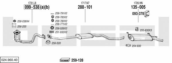 Bosal 024.960.40 Exhaust system 02496040 02496040 Bosal Exhaust system
