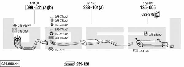 Bosal 024.960.44 Exhaust system 02496044 02496044 Bosal Exhaust system