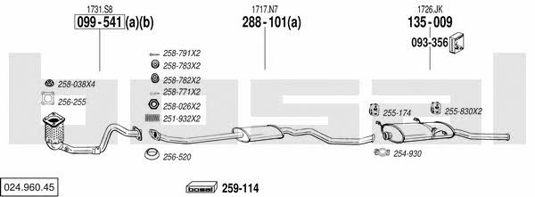 Bosal 024.960.45 Exhaust system 02496045 02496045 Bosal Exhaust system