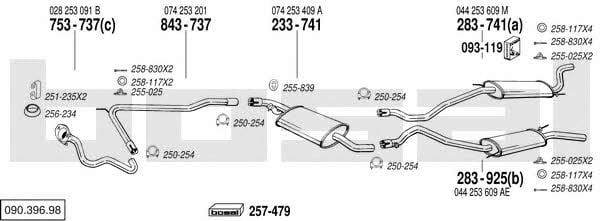 Bosal 090.396.98 Exhaust system 09039698 09039698 Bosal Exhaust system