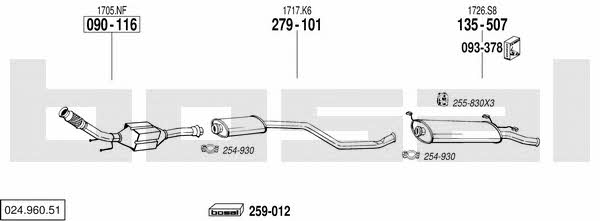  024.960.51 Exhaust system 02496051