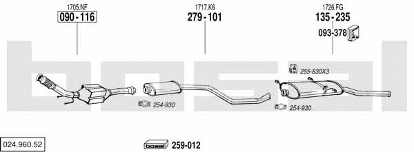 Bosal 024.960.52 Exhaust system 02496052 02496052 Bosal Exhaust system