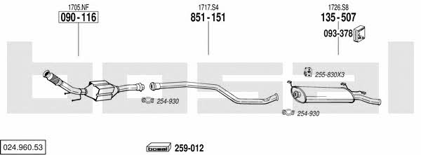  024.960.53 Exhaust system 02496053