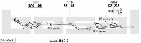 Bosal 024.960.54 Exhaust system 02496054 02496054 Bosal Exhaust system