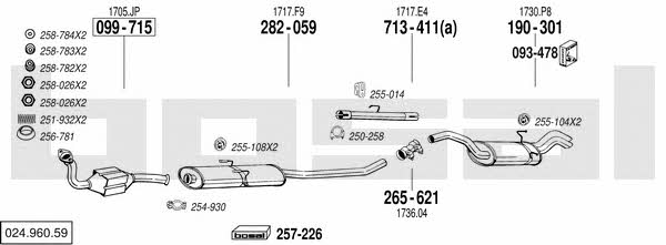 Bosal 024.960.59 Exhaust system 02496059