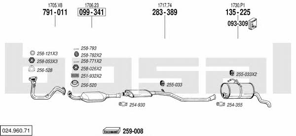  024.960.71 Exhaust system 02496071