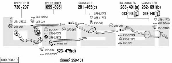 Bosal 090.398.10 Exhaust system 09039810