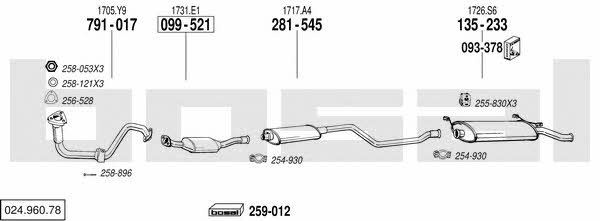 Bosal 024.960.78 Exhaust system 02496078 02496078 Bosal Exhaust system