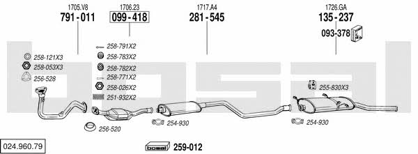  024.960.79 Exhaust system 02496079
