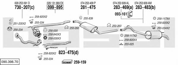 Bosal 090.398.70 Exhaust system 09039870