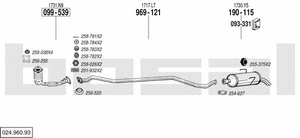 Bosal 024.960.93 Exhaust system 02496093