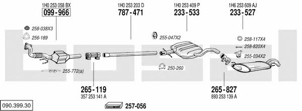 Bosal 090.399.30 Exhaust system 09039930 09039930 Bosal Exhaust system