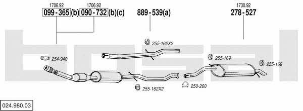  024.980.03 Exhaust system 02498003