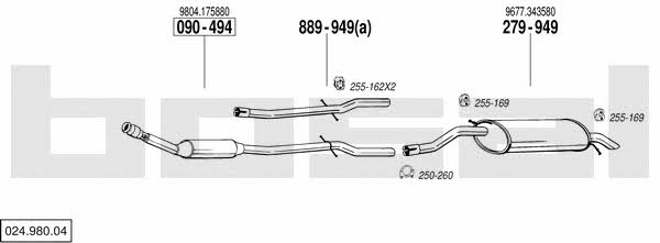  024.980.04 Exhaust system 02498004