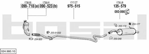  024.980.10 Exhaust system 02498010