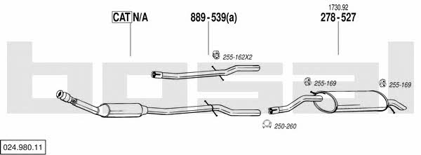 Bosal 024.980.11 Exhaust system 02498011