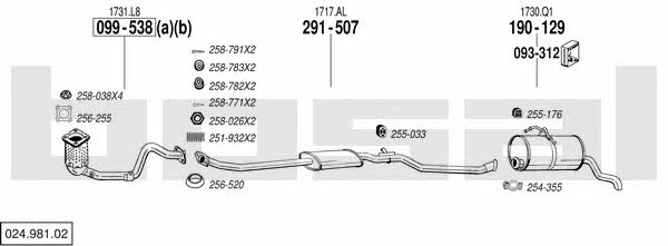 Bosal 024.981.02 Exhaust system 02498102 02498102 Bosal Exhaust system