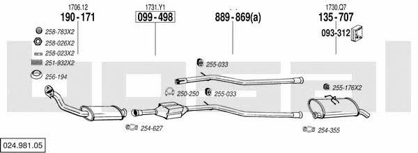 Bosal 024.981.05 Exhaust system 02498105