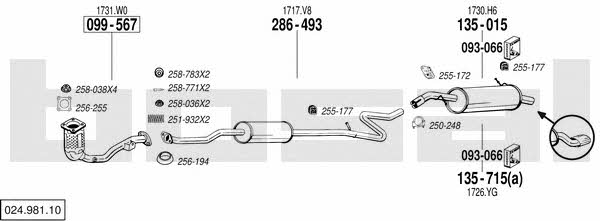  024.981.10 Exhaust system 02498110