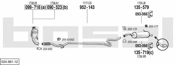 Bosal 024.981.12 Exhaust system 02498112