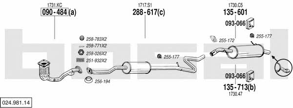  024.981.14 Exhaust system 02498114