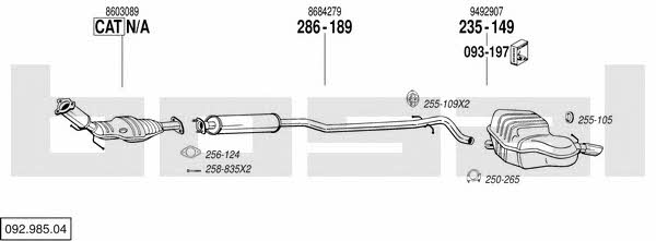  092.985.04 Exhaust system 09298504