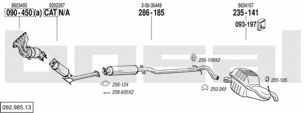 Bosal 092.985.13 Exhaust system 09298513