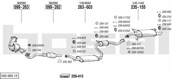  092.985.15 Exhaust system 09298515