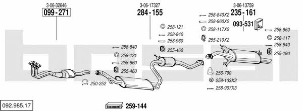 Bosal 092.985.17 Exhaust system 09298517