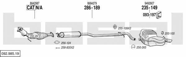 Bosal 092.985.19 Exhaust system 09298519 09298519 Bosal Exhaust system