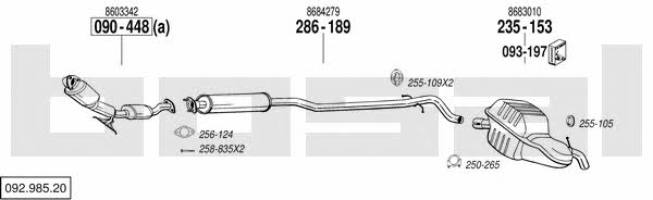 Bosal 092.985.20 Exhaust system 09298520 09298520 Bosal Exhaust system