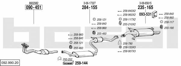  092.990.20 Exhaust system 09299020