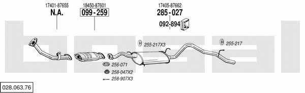 Bosal 028.063.76 Exhaust system 02806376