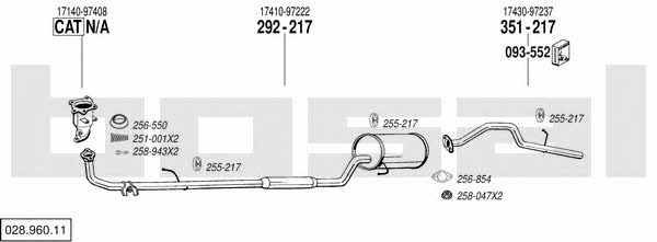 Bosal 028.960.11 Exhaust system 02896011 02896011 Bosal Exhaust system